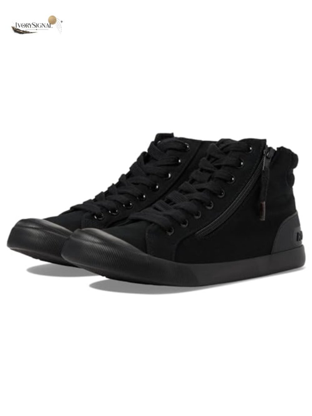 High Top Canvas Skate Sneakers Lace Up Side Zipper Cushioned